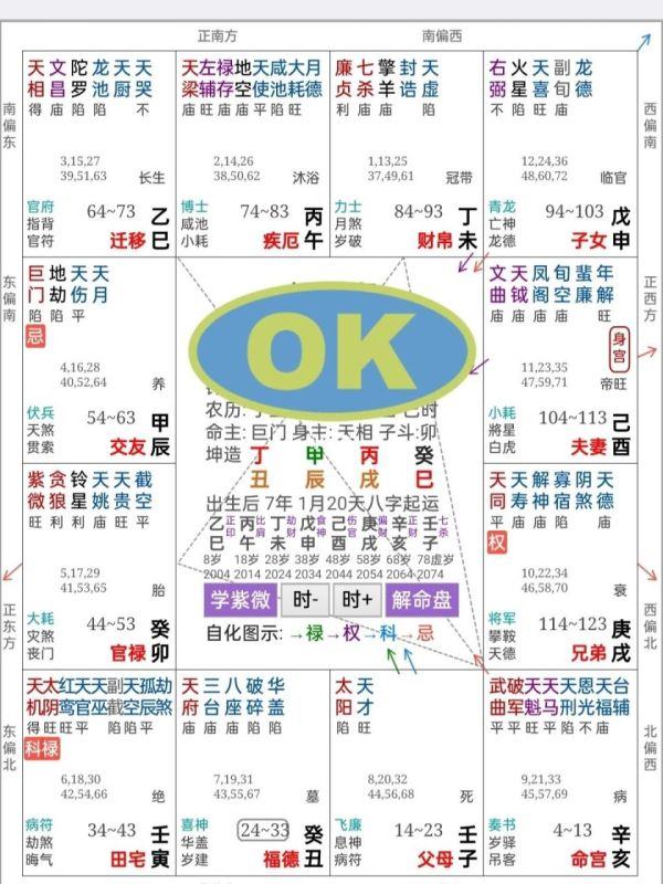 紫微斗数免费命盘详解，免费个人星盘查询超完整版