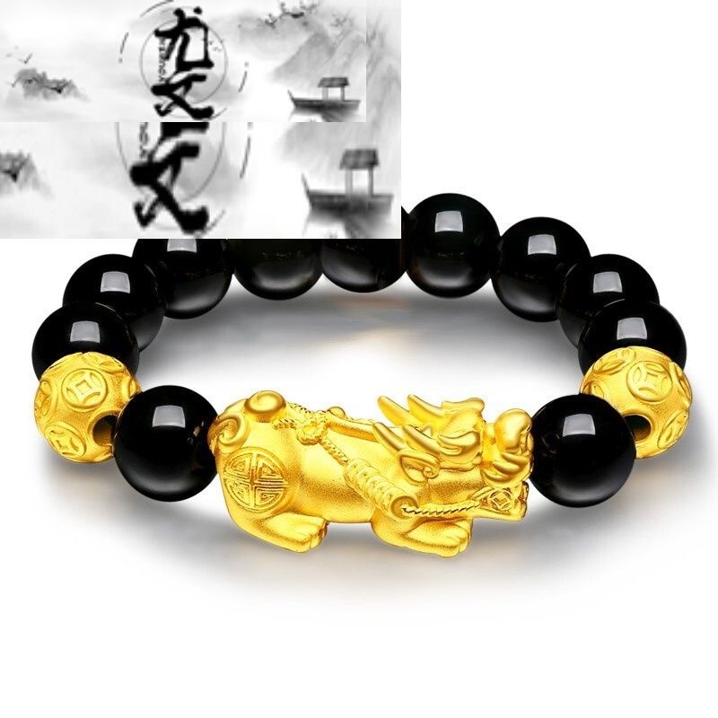 男士貔貅黄金手链图片，男士黄金手链的款式图片