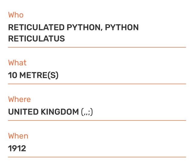 蛇一般长多少厘米，吉尼斯世界纪录蛇最长多少米