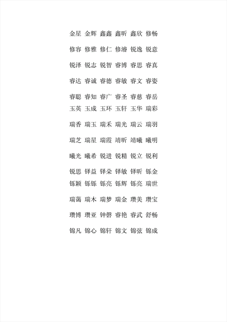 2、金字旁的女孩名字金字偏旁适合女孩的字