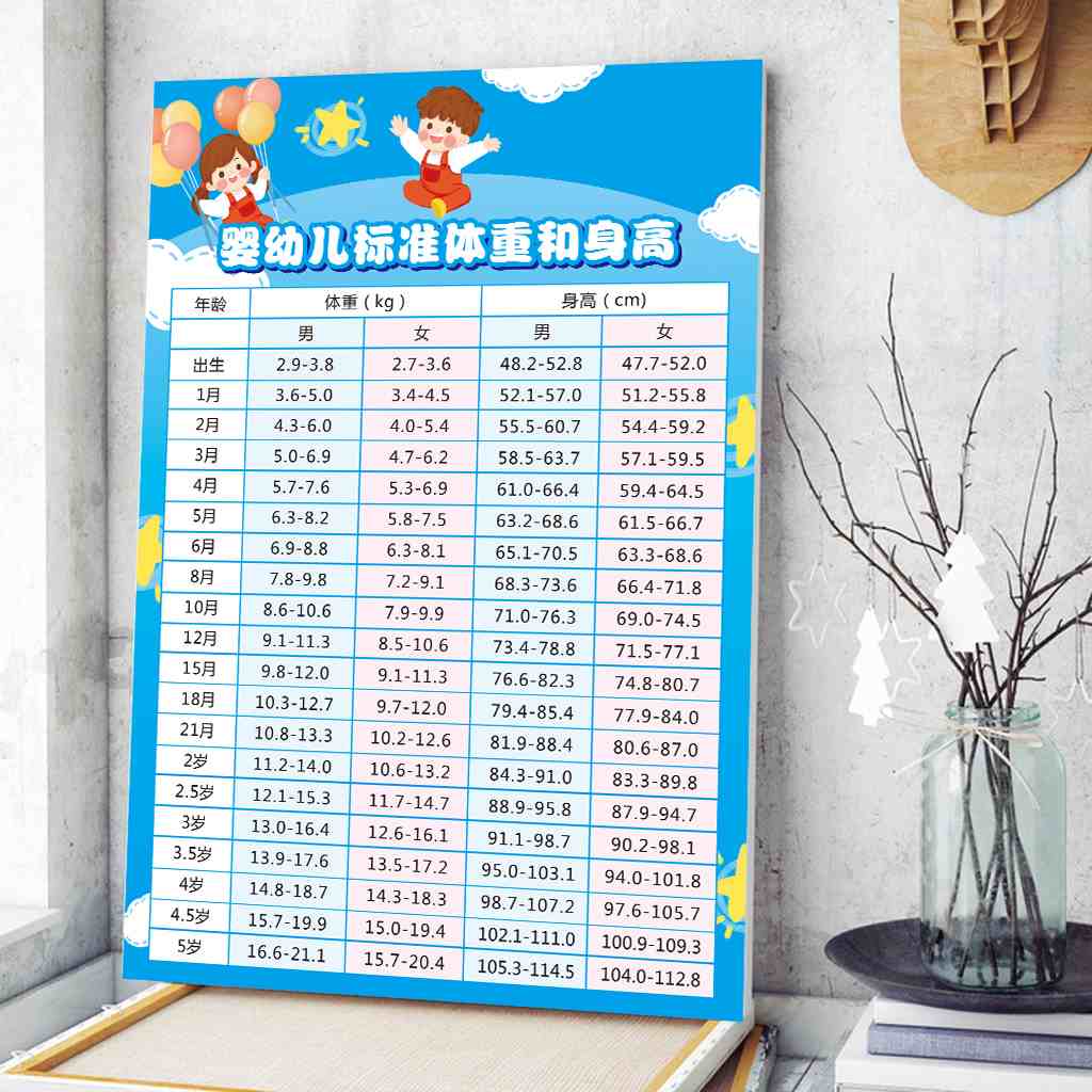 2、身高体重标准对照表