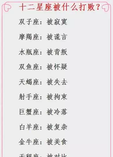 3、十二星座性格大全