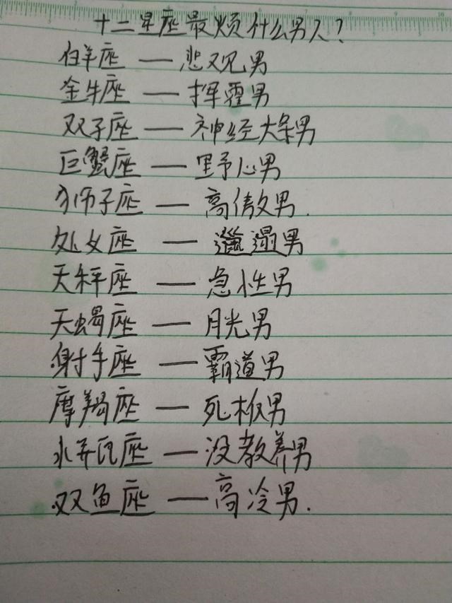 2、处女座男生讨厌什么星座的女生?给个排名吧。