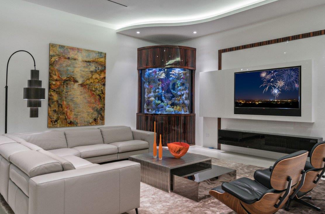 2、客厅鱼缸的**摆放图