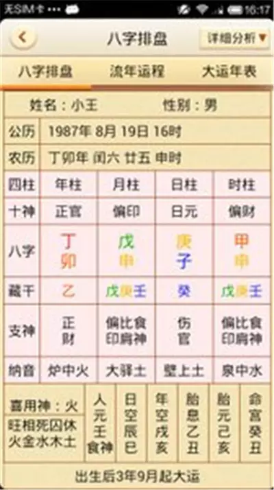 3、元亨利贞网四柱八字在线排盘系统 求解（白话文）,求解答，谢谢！