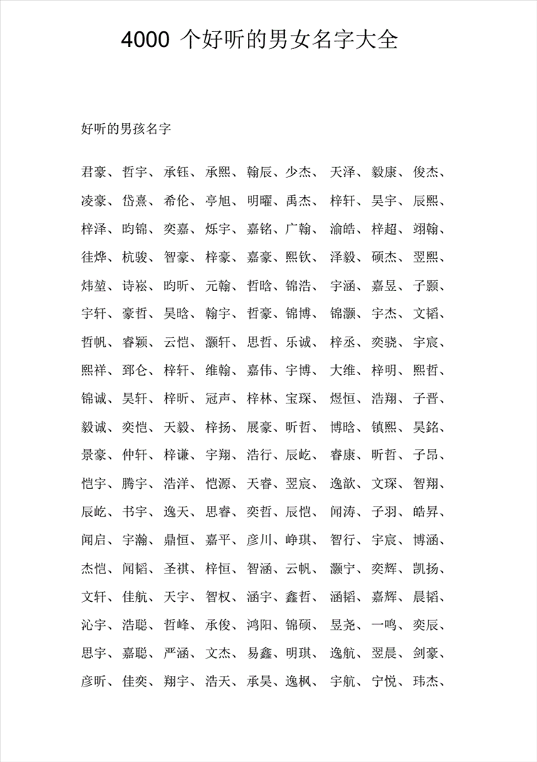 2、男女通用的名字有哪些?